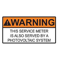 HellermannTyton 596-00735 Solar Label Solar Label, WARNING SERVICE METER SERVED BY PV SYSTEM, 4.0" x 2.0", VL, Orange, 50/roll