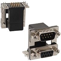 NorComp 178-009-413R691 Dual Port D-Sub Connectors RA 9POS ML/FEM 5A