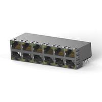 AMP Connectors - TE Connectivity 6368035-4 Modular Connectors / Ethernet Connectors 2X6 OFFSET STK MJ SHLD,G/Y LED&GND