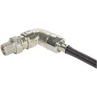 HARTING 21038813814 Circular Metric Connectors M12 X-code 8pin male shielded, crimp, slim design, angled, w/ crimp flange/ferrule for cable oe6.8mm