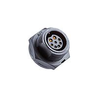 Amphenol LTW CD-08PMFP-SC7001 Standard Circular Connector Ceres, Middle Size, Plastic, 5A, 08 pins, Male Connector, Female Contact, Circular, Screw Thread, PCB 180, Receptacle, IP67