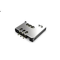 GCT (Global Connector Technology) SIM2070-6-1-30-00-A - SIM Card Connector - 3.44mm Profile,Receiver type 6 Pin, SMT, with Normally Open Card Detection switch