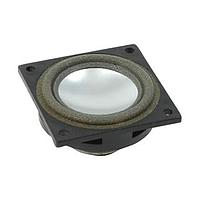 Same Sky (formerly CUI Devices) CMS0461KLX Electromagnetic speaker, 46 mm square, 21.2 mm deep, paper, Nd-Fe-B, 2 W, 8 ohm, 160 Hz, solder eyelets