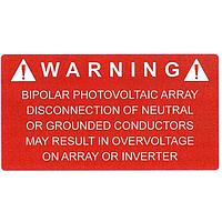 HellermannTyton 596-00326 Solar Label BIPOLAR PV ARRAY 50/RL