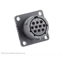 Eaton Souriau-Sunbank UTSX012E10SW Receptacles Square flange receptacle, without backshell, with 10 female solder contacts, IP68/69K in unmated conditions, keying W