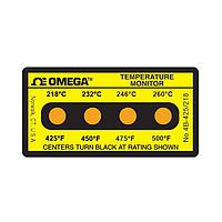 OMEGA 4B-A-425-30 Non-Reversible, Four point Horizontal Temperature Label (500 °F)
