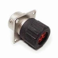 Amphenol SINE Systems RT0W0106PNHEC03 Connectors 6 Position Square Flange Receptacle, Male, Shell Size 10, Silicone Seal, and End Cap with Individual Wire Sealing