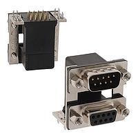 NorComp 178-015-413R571 Dual Port D-Sub Connectors 15P M/F R/A .750" W/BOARDLOCKS