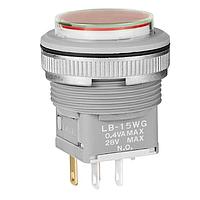NKK Switches LB15WGG01-6B-JB Pushbutton Switches SPDT ON-(ON) WHT Au PNL SEAL GRY HOUSING
