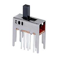 Same Sky (formerly CUI Devices) SLW-161768-7A-S-D Slide Switch 16.3 x 15.3 x 6.5 mm, 7 mm Raised Slide Actuator, Through Hole