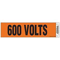 HellermannTyton 596-00952 Labels Voltage Marker, 2.25" x 8.50", 600 Volts, Vinyl, Orange, 1/card, 50 cards/pkg
