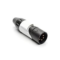 Amphenol Audio AX4MB9M-AU Connectors 4P PIN M PLUG BLKGLD W WHT MRK SLV