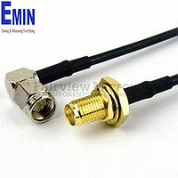 Fairview FMC0412174 RA SMA Male to SMA Female Bulkhead Cable RG-174 Coax