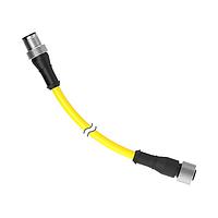 Banner Engineering DEE2R-550D Sensor Cables / Actuator Cables Cordset: Double Ended M12; 5-pin Straight Female; 5-pin Straight Male; 15.2 m 5x22 Yellow PVC Jacket; Nickel-Plated Brass Coupling Nuts