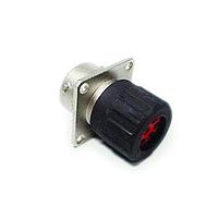 Amphenol SINE Systems RT0W01832PNHEC03 Connectors 32 Position Square Flange Receptacle, Male, Shell Size 18, Silicone Seal, and End Cap with Individual Wire Sealing