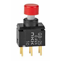 NKK Switches GB25AP-XC Sealed DPDT ON-(ON) 0.4VA RED CAP