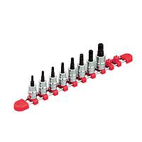 KTC TBT308TH T type tamper-proof torx bit socket set (3/8", 8pcs)