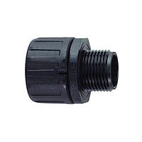 HellermannTyton 166-90306 Cable Protection HelaGuard Non-Metallic IP66 Fitting, Straight, 1-1/2" NPT Thread, 1.25" Dia, PA66, Black, 2/pkg