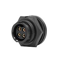 Switchcraft W7381-4SG-P-300 Standard Circular Connector Mini-Con-X Panel, 4-pin 16, Female, PC Tail (0.187 in), Bulk