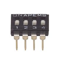 APEM NDI04S DIP Switches 4pos 0.025A 24VDC 1/2 Pitch