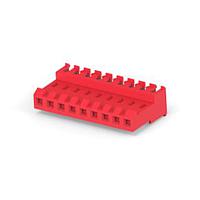 AMP Connectors - TE Connectivity 3-640601-9 Receptacle Assembly FEED THRU WO TAB 9P L.R. red 22 AWG