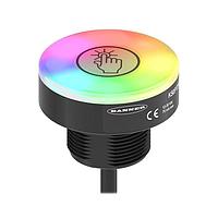 Banner Engineering K50PTCAMGRY3 Programmable Multicolor RGB Indicator K50 Pro Compact Touch Series: 3-Color RGB Touch Sensor; 12-30 V dc; Polycarbonate; IP67 IP69K; Bimodal, NO, Momentary; Multicolor; 2 m (6 ft) Integral Cable