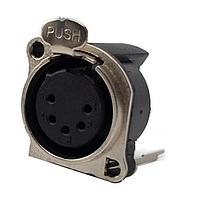 Io Audio Technologies IO-XLR5-F-BV Connectors 5-Pin XLR, Female, Vertical, PCB Mount, Separate Ground Pin, Metal Face Plate