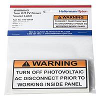 HellermannTyton 596-00664 Solar Label WARNING TURN OFF PV 10/PK