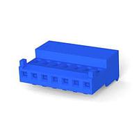 AMP Connectors - TE Connectivity 3-643815-7 Receptacle Housing 7P 26AWG TIN CLSD W/TAB WHT W/BLU STRP