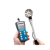 OMEGA HHF143A-USB Precision Handheld Rotating Metal Vane Thermo-Anemometer Kit (1.5~35.00 MPS, 1" Probe, USB, -20 ~ 100°C)