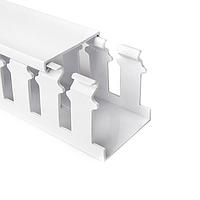 HellermannTyton 181-15107 Slotted Wall Wiring Duct Slotted Wall Wiring Duct, 1.5" x 1", Non-Adhesive, PVC, White, 120ft/Carton