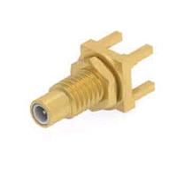 Linx Technologies - TE Connectivity 2477165-1 Coaxial Connectors SMC Jack Straight, Panel Mount, PCB Through Hole, Brass Gold, PTFE,10 Ghz,50 Ohm