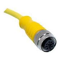 Mueller C4C02M004 Instrumentation 4 Position Straight Female to wire leads - Yellow - 4 Meters