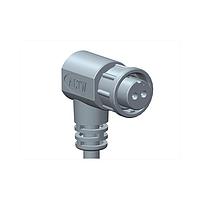Amphenol LTW BD-02AFMM-LR7A01 Sensor Cables / Actuator Cables Ceres, Standard Size, Plastic, 5A, 02 pins, Female Connector, Male Contact, Right Angle, 2 Points Lock, Overmolded, Length 1000mm, IP67
