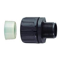 HellermannTyton 166-90323 Conduit Fittings & Accessories HelaGuard Non-Metallic IP68 Fitting, Straight, M20 Thread, 0.38" Dia, PA66, Black, 10/pkg