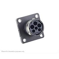 Eaton Souriau-Sunbank UTGX0103W3S Receptacles Square flange receptacle, without backshell, for 6 female contacts, IP68/69K