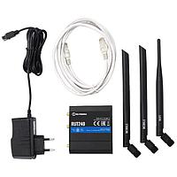 Teltonika RUT24000E000 Industrial Cellular Routers 4G/3G/2G/LTE CAT4, Cellular Router, Single SIM, WiFi 2.4 Ghz, 2 x Ethernet, Digital & Analogue I/O Regions: Europe, the Middle East, Africa, Korea, Thailand. European power supply unit.