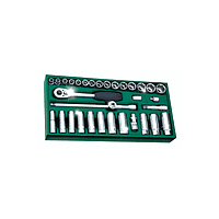 SATA 09902 28PC. 3/8" DR. SOCKET SET (METRIC)
