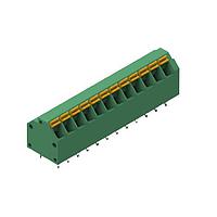 Wurth Elektronik 691409320012 Fixed Terminal Blocks WR-TBL 3.81mm pitch Modular THT Green 45 deg Dual Pin cable entry Screwless Push In 12P