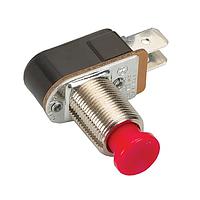 Carling Technologies P27B-BL Standard Switches 1-pole, OFF - (ON), 3A/6A/ 3/4A 250VAC/125VAC/125VAC not HP rated, Non-Illuminated Black Pushbutton Pushbutton Switch with .250 Tab (Q.C.)