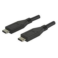 Same Sky (formerly CUI Devices) CBLT-UC-UC-1 USB 2.0 USB Cable, Type C Plug to Type C Plug, USB 3.1 Gen 1, 24/26/32 AWG, 1 m, Black, TPE