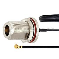 Fairview FMCA1010 N Female Bulkhead to UMCX 2.5 Plug Cable 1.37mm Coax and RoHS Compliant