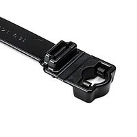 HellermannTyton 157-00403 Cable Tie Mounts Wide Strap Cable Tie with .38" Stud Mount, 9.7" Long, 0.5" Wide, PA66HIRHSUV, Black, 300/bg