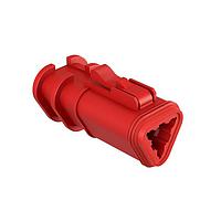 Amphenol SINE Systems AT06-3S-OMRDRED Automotive Connectors 3 Position Overmolded Plug, Socket, Reduced Seal, Red