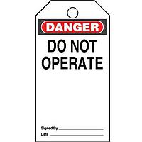 Panduit PVT-15 Safety Sign PLAST TAG RB/WH 5PK DANGER DO NOT OP