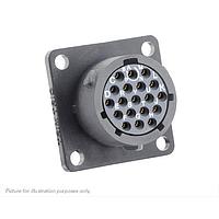 Eaton Souriau-Sunbank UTSX014D19S Receptacles Square flange receptacle, without backshell, with 19 female PCB contacts, IP68/69K in unmated conditions