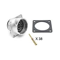 Amphenol SINE Systems RT002238PNH-K Connector Kits Receptacle Kit, Square Flange, 38 Position, Male, Shell Size 22, with Machined Gold Contacts, Size 16 (18-16AWG), Gasket