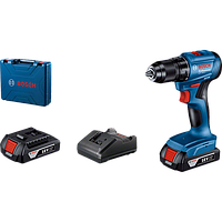 BOSCH GSR 185-LI Cordless Drill / Driver (2 pin 2.0Ah, 1 sạc, valy, bộ phụ kiện 23 món)
