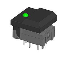 Mountain Switch 107-SP86-B1-5-03-EV Standard Switches BLACK CAP GREEN LED