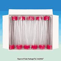 SciLab SL.Tub2077 Tube, w/Red PBT cap, 200ml, Φ38 x h250, thick 2.0mm, GL32 screwcap